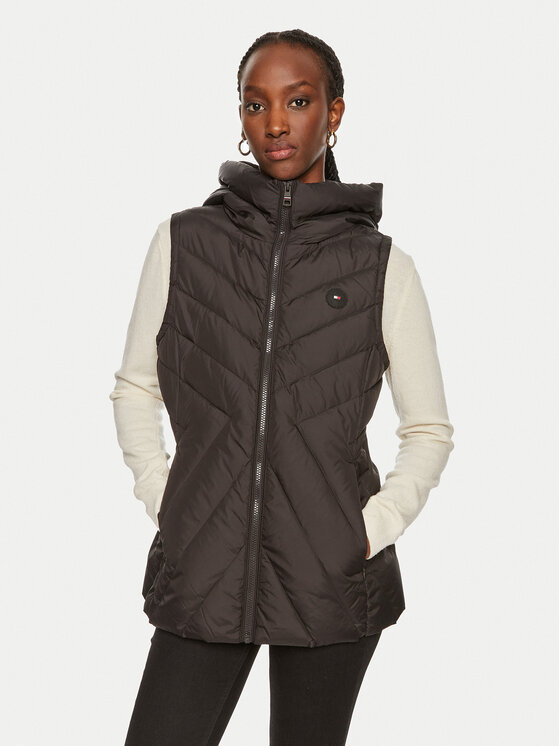Tommy Hilfiger Tommy Hilfiger Αμάνικο Μπουφάν Chevron WW0WW42624 Μαύρο Regular Fit