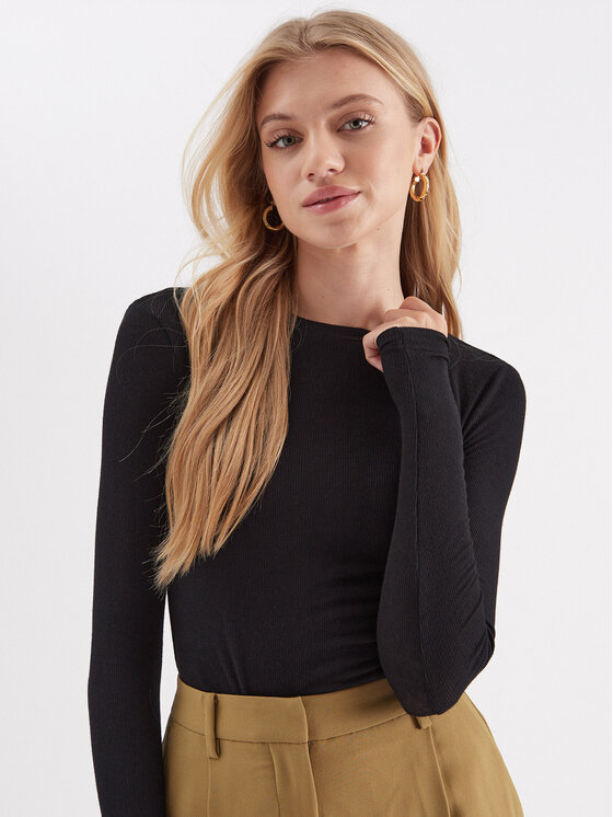 Bruuns Bazaar Bruuns Bazaar Μπλουζάκι Angela BBW1071N Μαύρο Slim Fit
