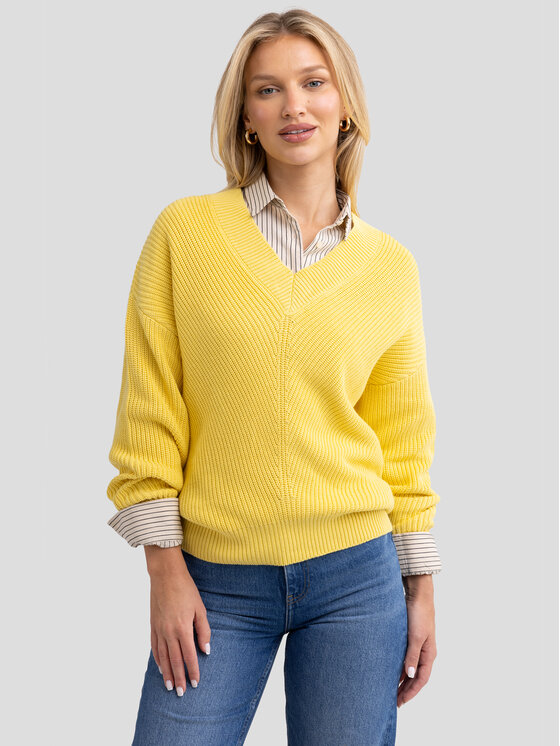BIG STAR BIG STAR Sweter CYNTIANA Żółty Comfort Fit