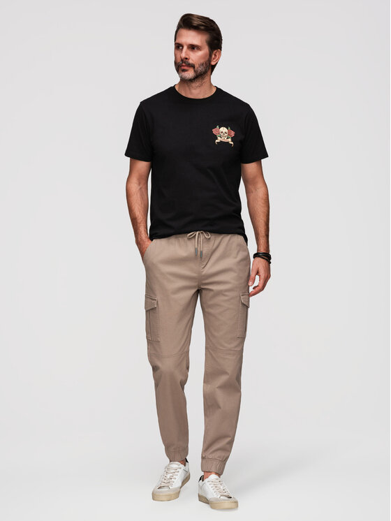 Ombre Ombre Joggery OM-PAJO-0290 Beżowy Regular Fit