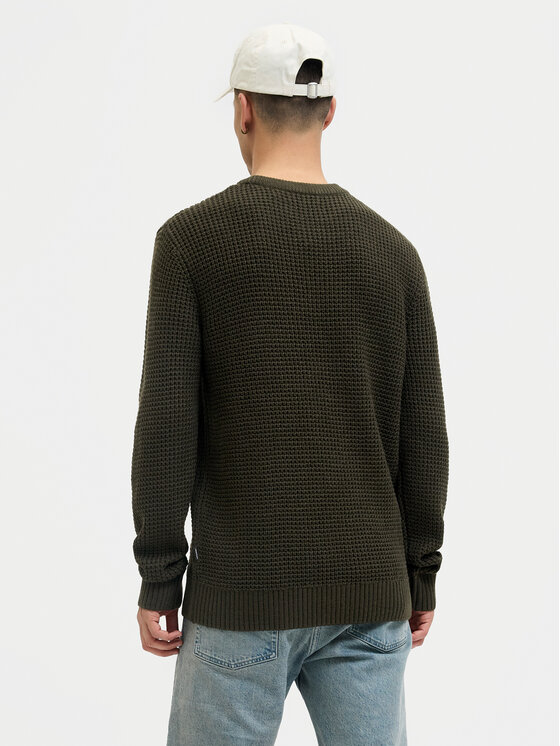 Jack & Jones Jack & Jones Sweter Global 12287594 Zielony Regular Fit
