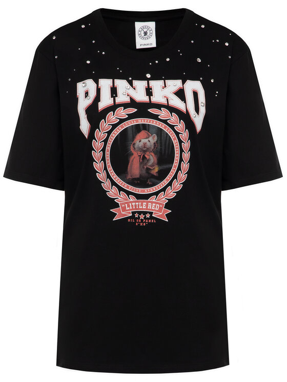 Pinko Pinko T-Shirt LUCIA HEFFERNAN Cobalt PE 20 PHEFF 1N12L2 Y68F Μαύρο Regular Fit