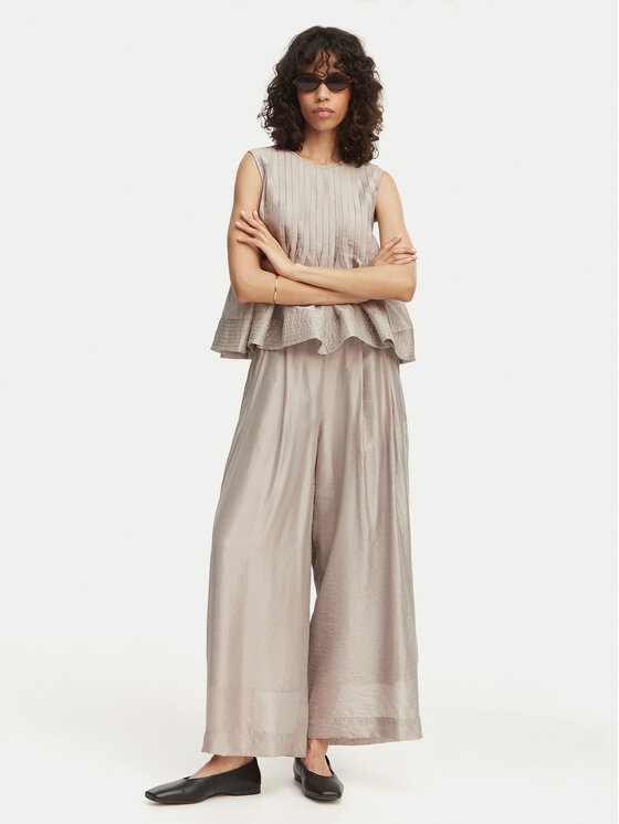 Eleh Eleh Medžiaginės kelnės SS260269 Pilka Wide Leg