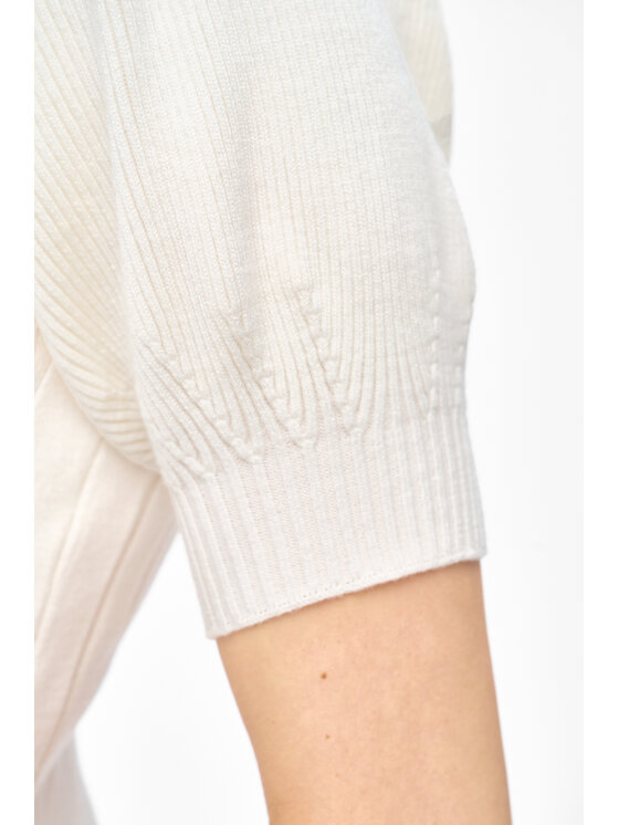blue shadow blue shadow Sweter Talu Biały Regular Fit