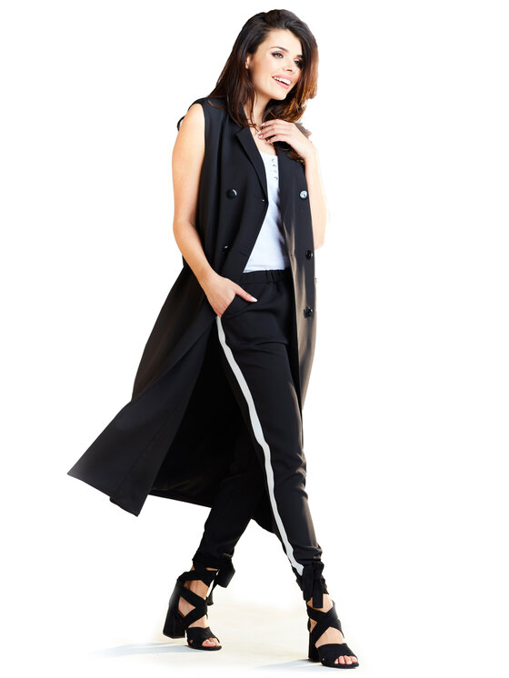 Awama Awama Kamizelka A279 Czarny Basic Fit