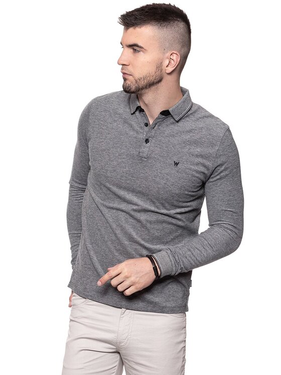 Wrangler Wrangler T-shirt LS POLO Grigio Regular Fit