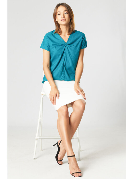QUIOSQUE QUIOSQUE Halenka LIGHT SHIRT Tyrkysová Regular Fit