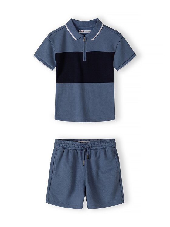 minoti minoti Komplet t-shirt i spodenki 29POLO253 Niebieski Regular Fit