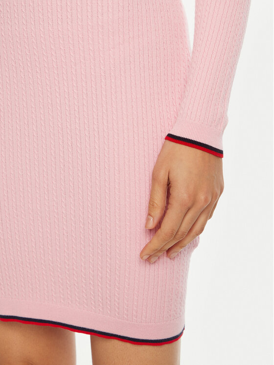 Tommy Jeans Tommy Jeans Strickkleid DW0DW19490 Rosa Slim Fit