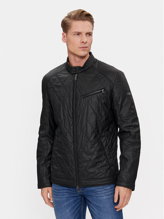 Férfi Műbőr dzseki Guess, Méret: XXL, Fekete, Quilted M4RL01 WFHD0