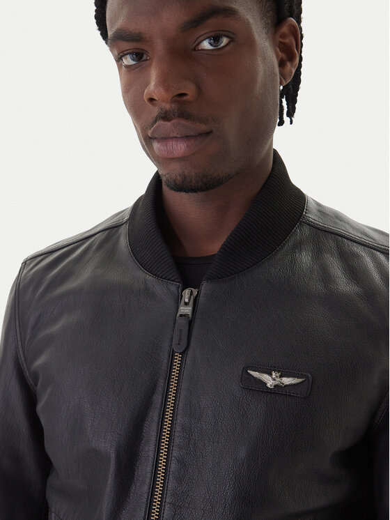 Aeronautica Militare Aeronautica Militare Кожено яке 252PN0958UPL00305 Черен Regular Fit