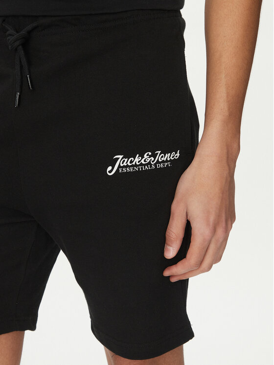 Jack & Jones Jack & Jones Set tricou și pantaloni scurți sport Beau 12277466 Negru Relaxed Fit
