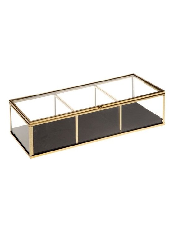 MIAhome MIAhome Szkatułka na biżuterię szklana Box 25 cm Złoty