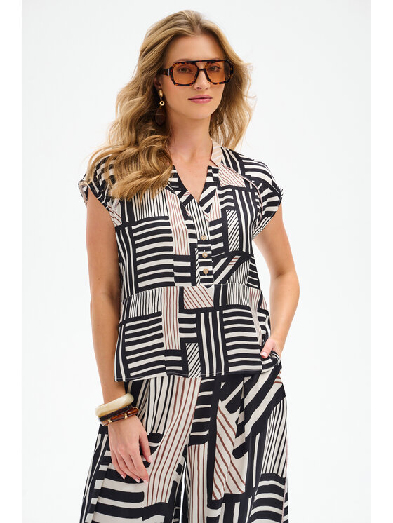 blue shadow blue shadow Bluzka Softly Czarny Regular Fit
