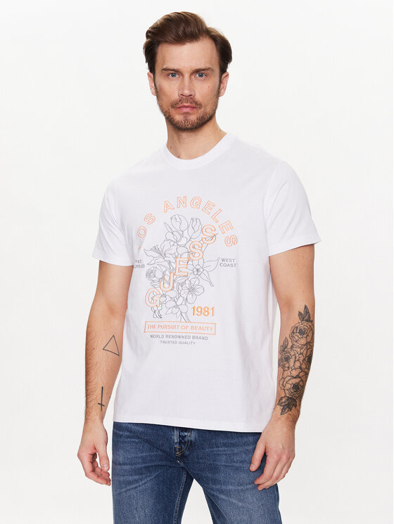 Guess T-Shirt Flower M3GI35 K8FQ4 Λευκό Regular Fit