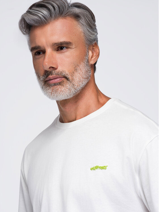 Ombre Ombre T-Shirt OM-TSPT-0284 Biały Relaxed Fit