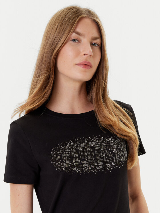 Guess Guess Tricou V5YI08 J1314 Negru Regular Fit