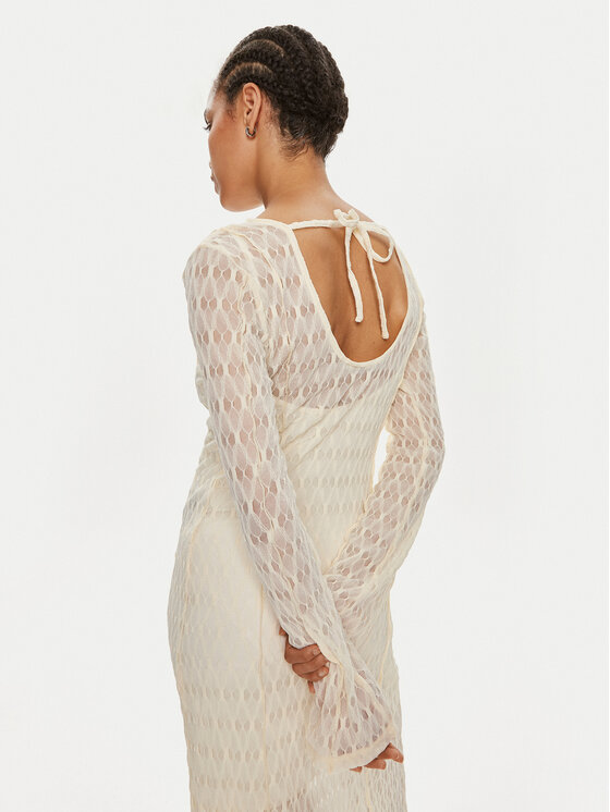 Gestuz Gestuz Sukienka dzianinowa Lica 10909129 Écru Loose Fit