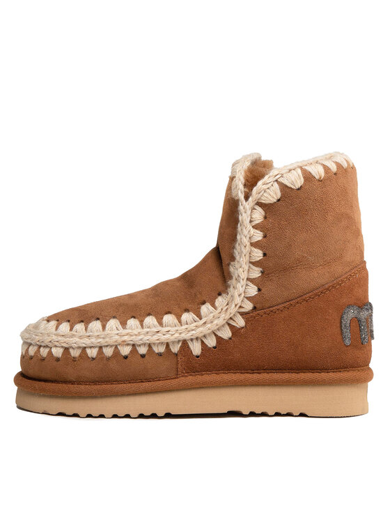 Mou Mou Śniegowce Eskimo 18 Glitter Logo MU.FW101050A Brązowy