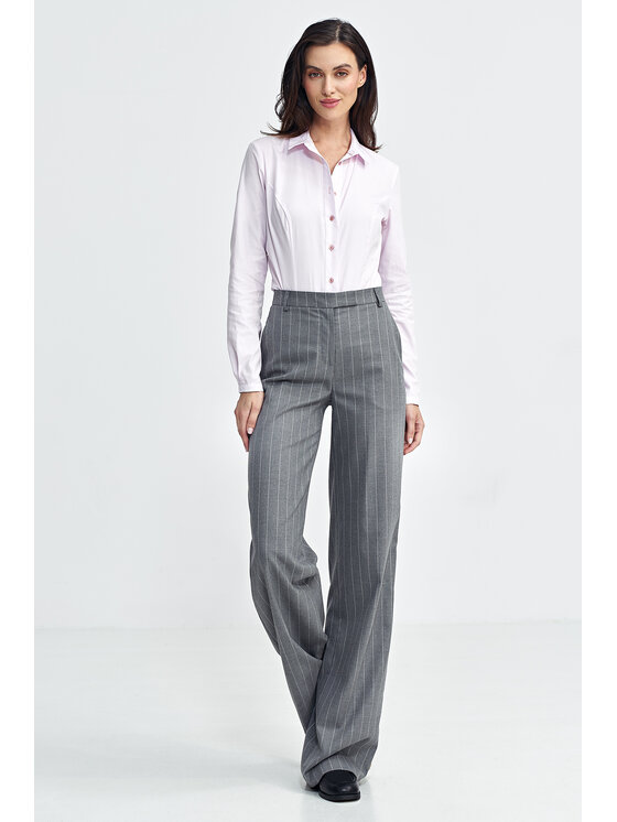 NIFE NIFE Kalhoty z materiálu SD103 Šedá Regular Fit