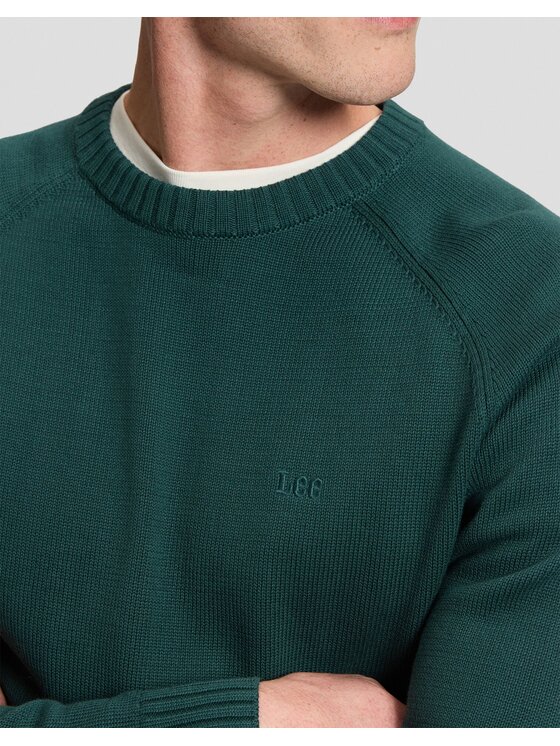 Lee Lee Sweter RAGLAN SWEATER Zielony Regular Fit