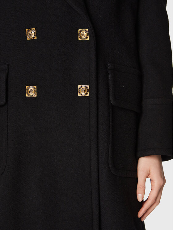 PINKO Pinko Gyapjú kabát Clarinda 1G17Z7 Y7DY Fekete Regular Fit