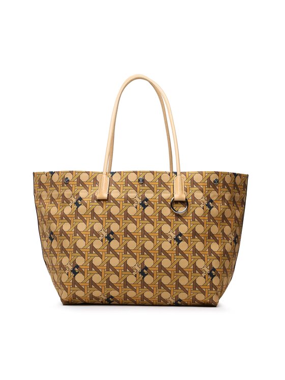 Tory Burch Torbica Canvas Basketweave Tote 139623 Bež