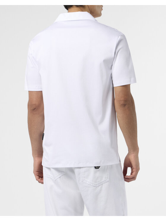 PHILIPP PLEIN PHILIPP PLEIN Polo 26257 Biały Slim Fit