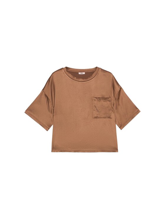 Oltre Oltre Bluzka 2491J000734N012 Brązowy Boxy Fit