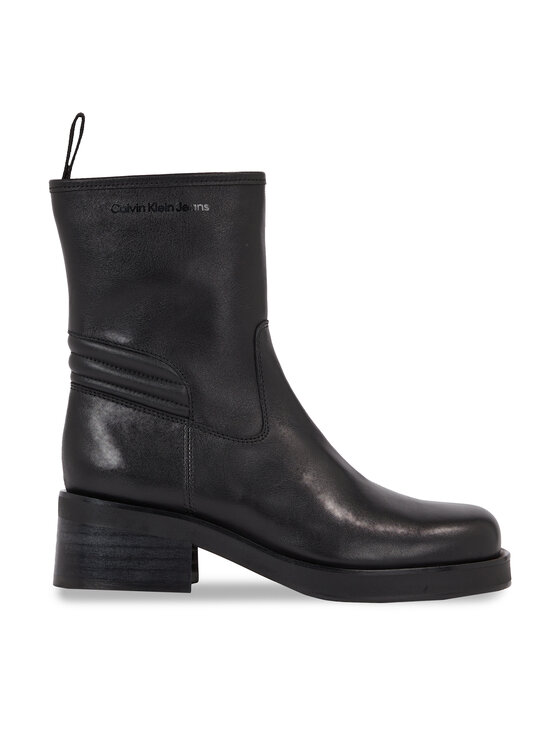 Calvin Klein Jeans Škornji Biker Boot Lth Wn YW0YW01330 Črna