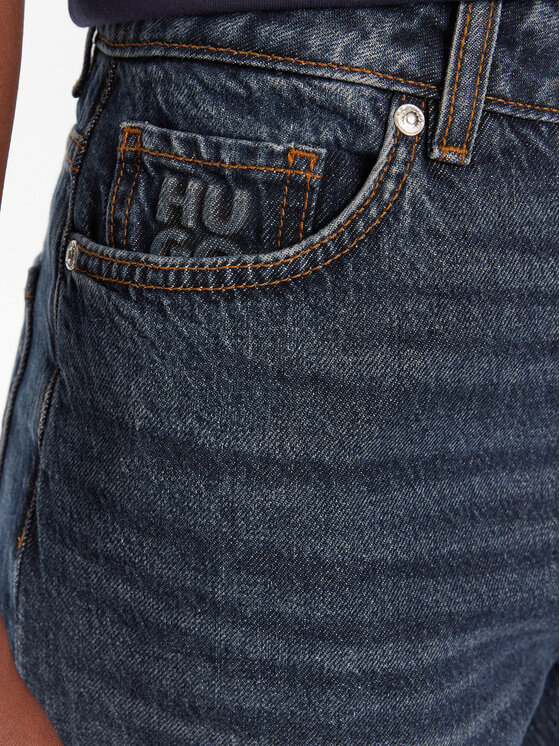 HUGO HUGO Jeans hlače Gealena_2 50542144 Mornarsko modra Wide Leg