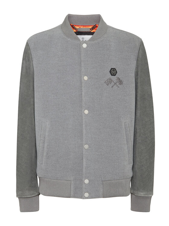PHILIPP PLEIN PHILIPP PLEIN Bomber 22655 Grigio Regular Fit