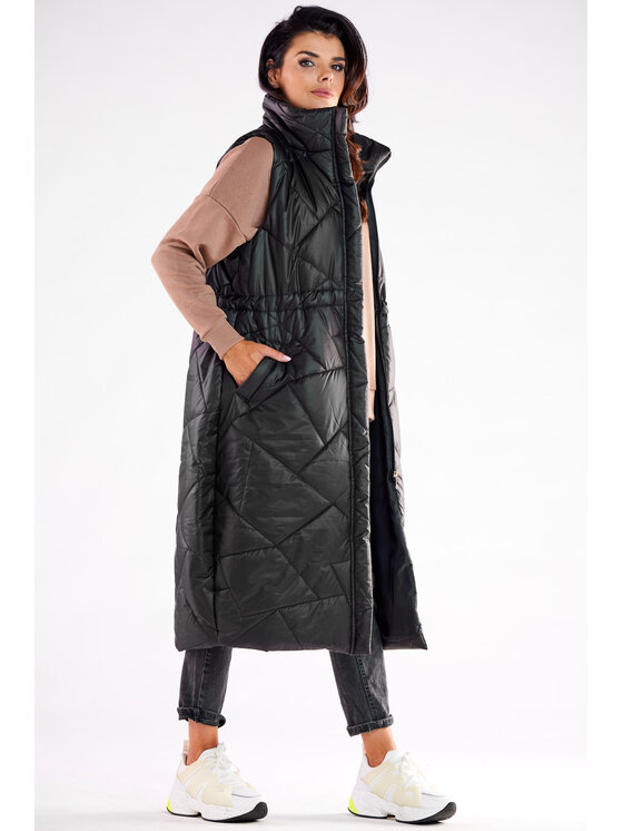 Awama Awama Bezrękawnik A544 Czarny Basic Fit