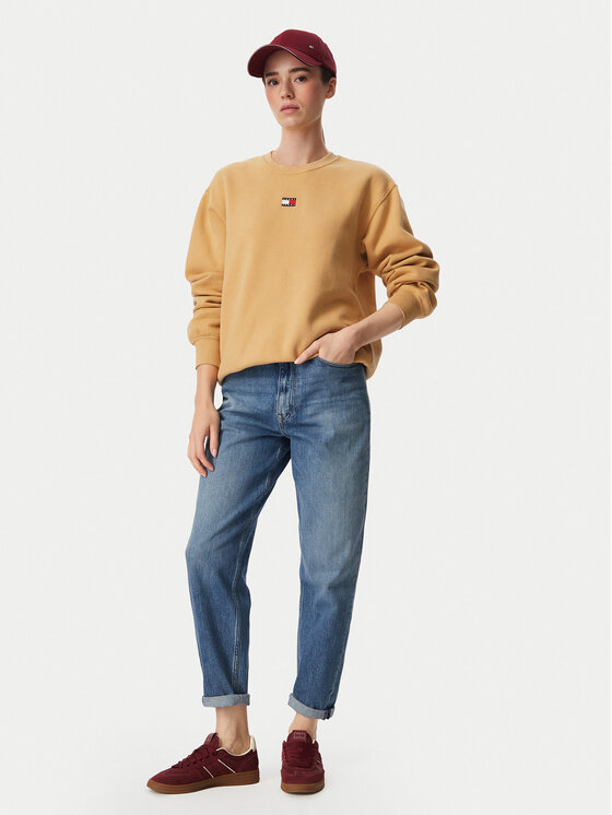 Tommy Jeans Tommy Jeans Bluza Badge DW0DW23297 Żółty Regular Fit