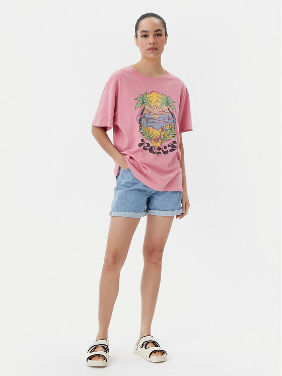 Roxy Roxy Tričko ERJZT05905 Ružová Oversize
