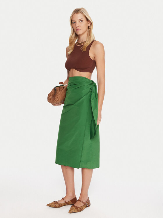 Weekend Max Mara Weekend Max Mara Midi sukňa Nareste 2515101042 Zelená Regular Fit