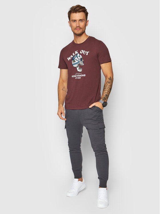 T-shirt Skull 12193804 Bordeaux Standard Fit