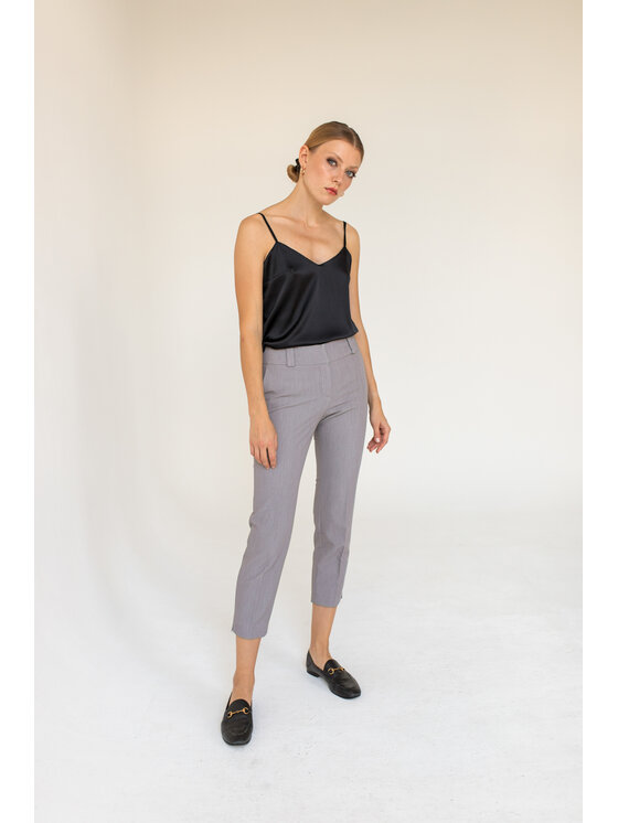 Entelier Entelier Spodnie garniturowe regulowane Szary Comfortable Fit