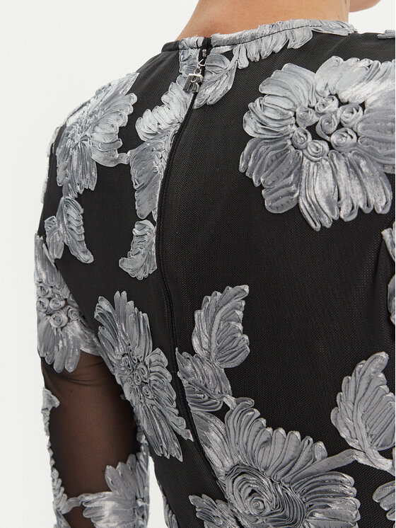 ROTATE ROTATE Koktejlové šaty Rositana 1130391206 Černá Slim Fit