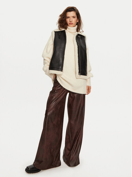 Pieces Pieces Αμάνικο Μπουφάν Janelle 17152466 Μαύρο Regular Fit