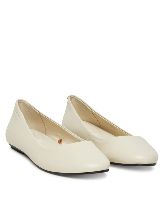 Calvin Klein Calvin Klein Балетки Flat Mary Jane - Lth HW0HW02341 Écru