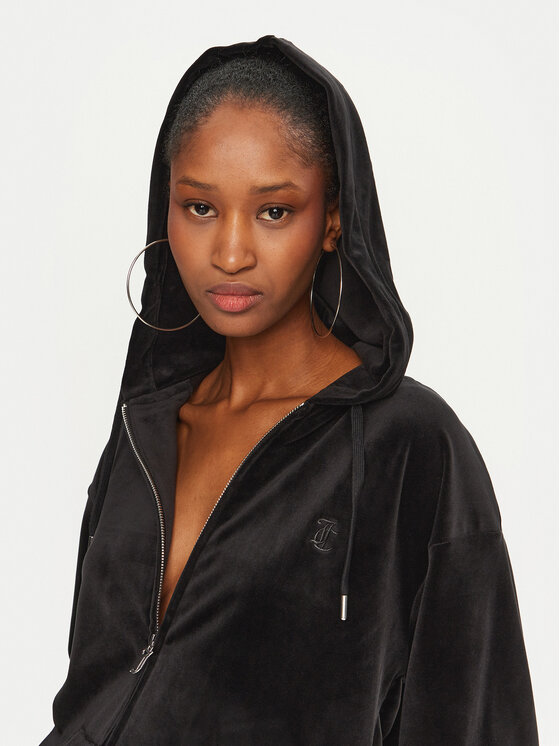 Juicy Couture Juicy Couture Mikina Halan JCWAS24342 Čierna Oversize