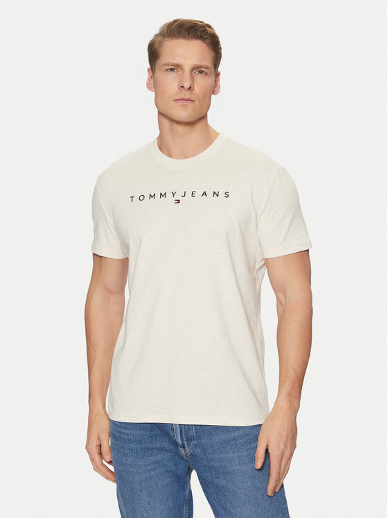 Tommy Jeans Tommy Jeans T-krekls Linear Logo DM0DM20744 Bēšs Regular Fit