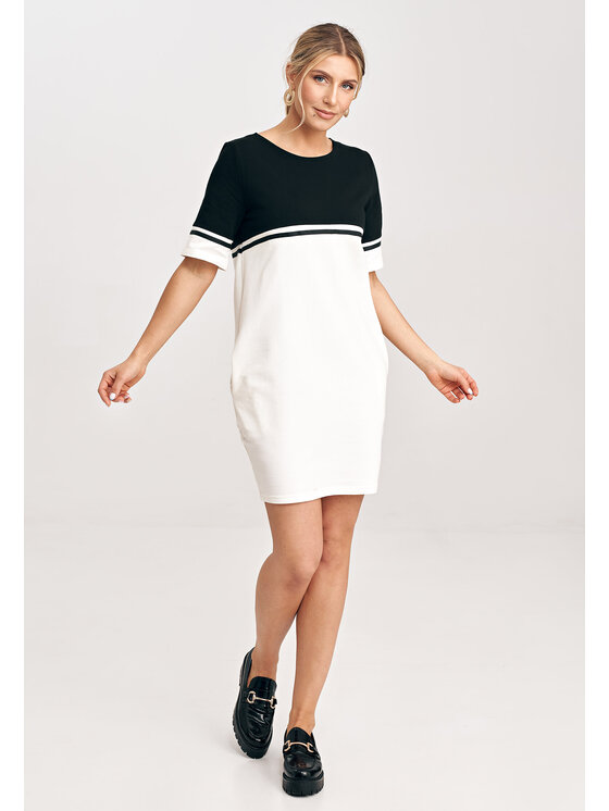 FIGL FIGL Sukienka codzienna M1028 Écru Regular Fit