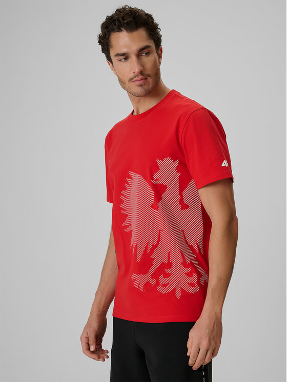 4F 4F T-Shirt STREFA KIBICA Czerwony Regular Fit