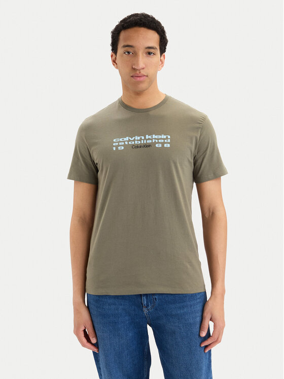 Calvin Klein Jeans Calvin Klein Jeans Tricou SS 30s EU LV04RG800G Verde închis Regular Fit
