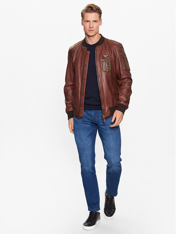 Aeronautica Militare Aeronautica Militare Prijelazna jakna 231PN5026PL183 Smeđa Regular Fit