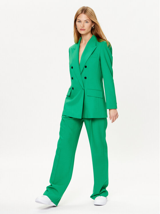 HUGO Hugo Hlače iz tkanine Havira 50489247 Zelena Relaxed Fit