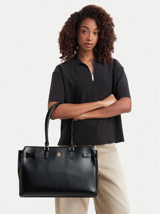 Tommy Hilfiger Ročna torba AW0AW19069 Črna
