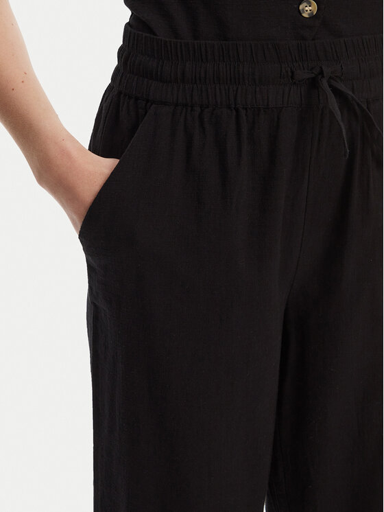 Vero Moda Vero Moda Kalhoty z materiálu Caia 10333796 Černá Wide Leg
